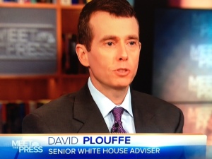 Senior presidential adviser David Plouffe appears on Meet the Press, March 25, 2012
